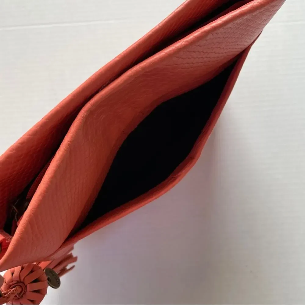 The Sak Coral Crossbody Leather Tassel Purse Croc Embossed Convertible Strap